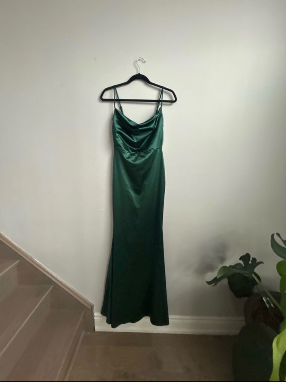 Windsor Emerald Green Satin Cowl Slip Dress